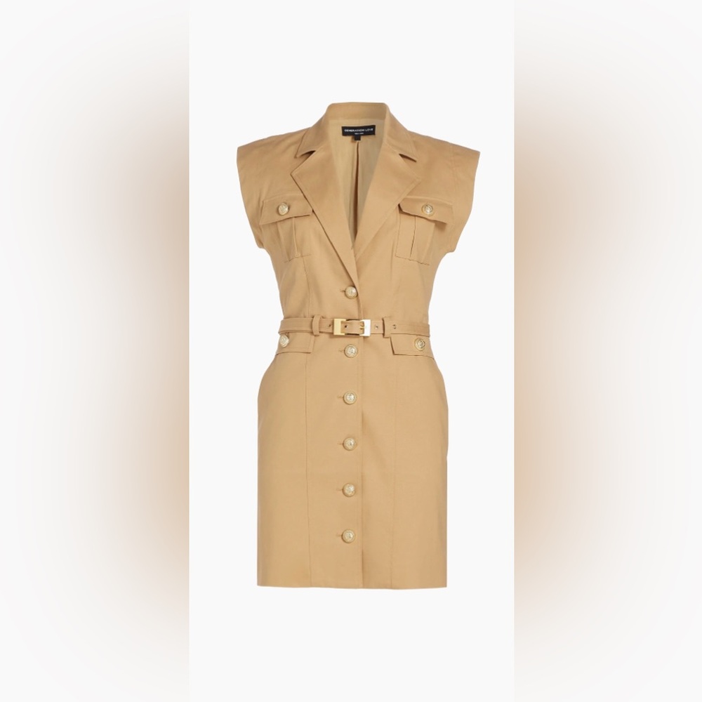 GENERATION LOVE Biel Dress Safari Military Style Taupe Size 2 NWOT $385 MSRP - Picture 6 of 14